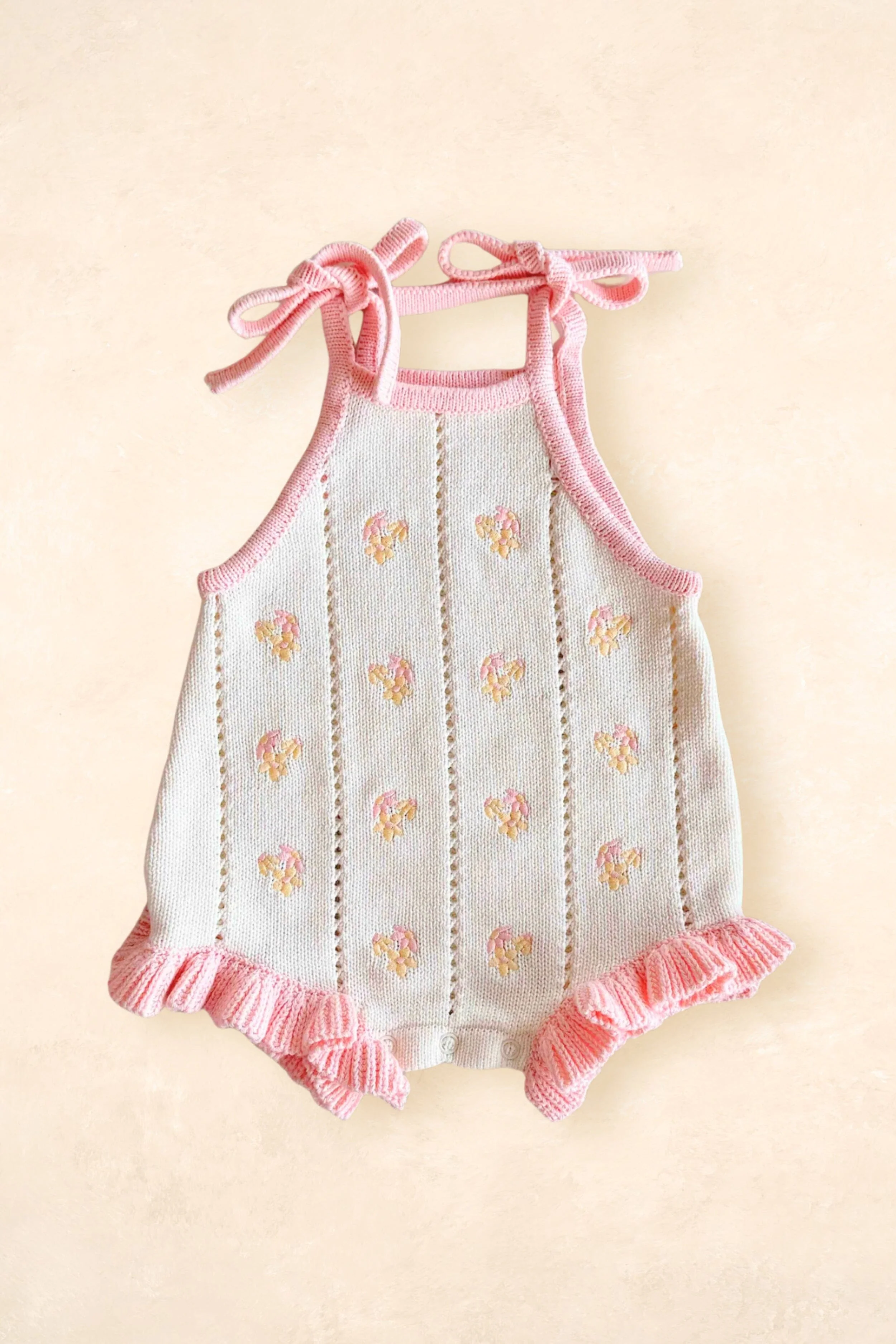 Bloom Pointelle Tie Romper - Image 2