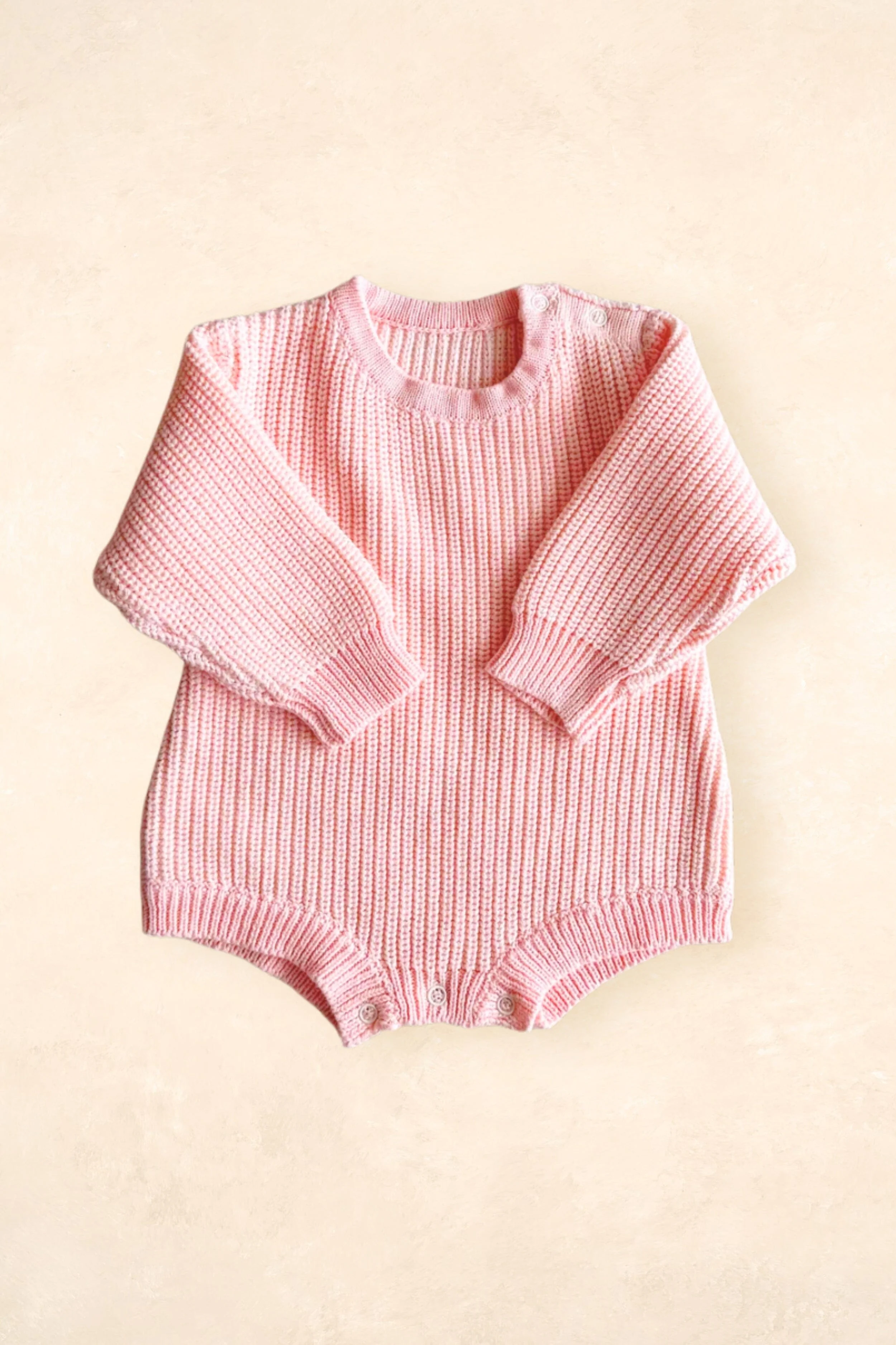 Chunky Long Sleeve Romper - Sweetpea
