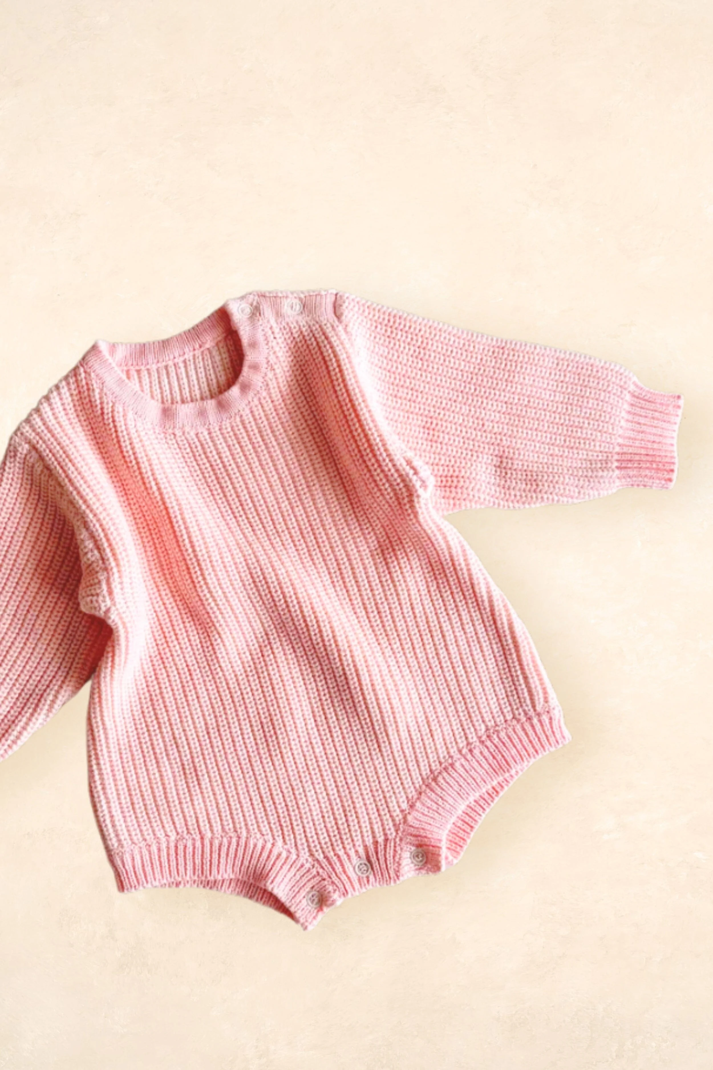 Chunky Long Sleeve Romper - Sweetpea - Image 5