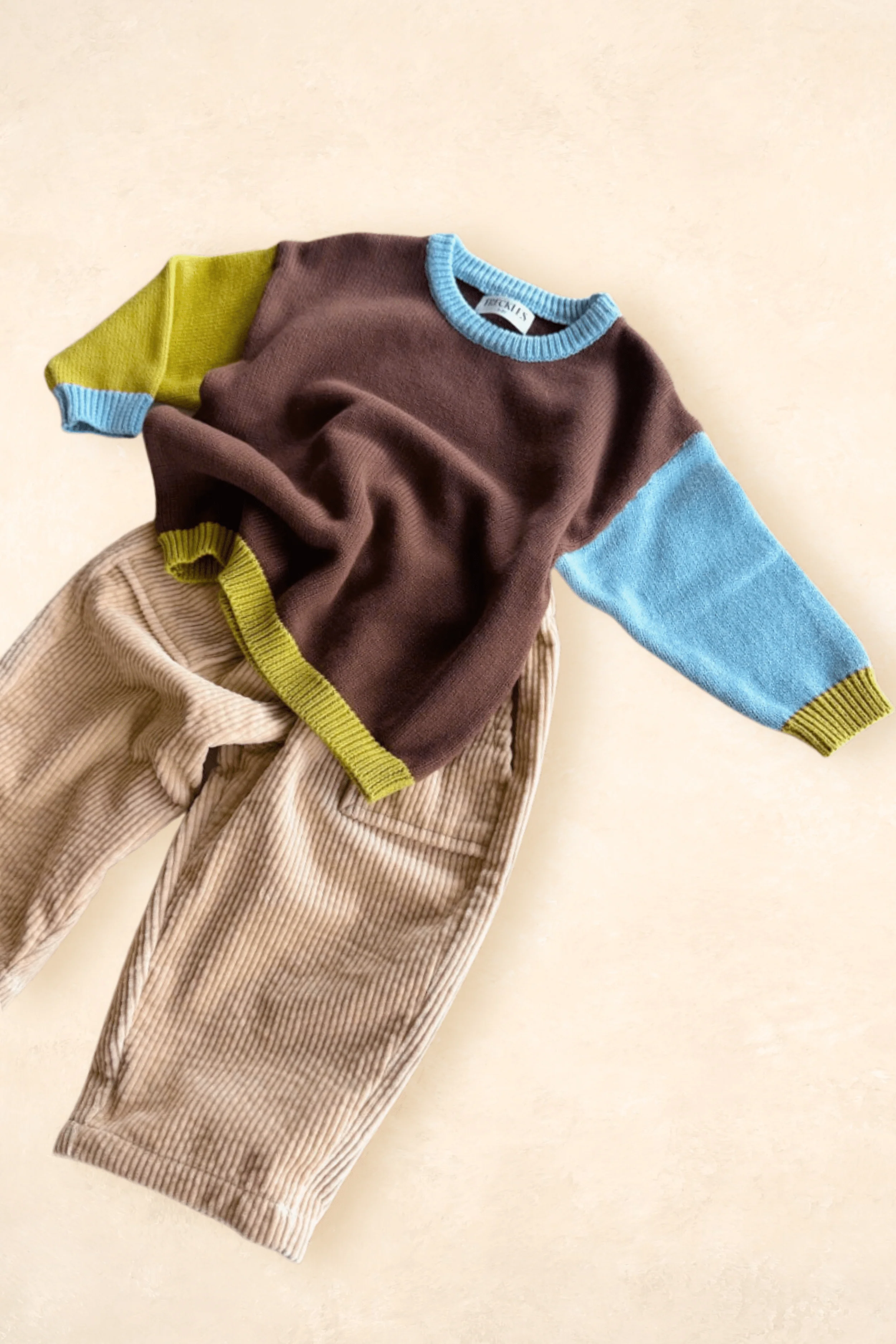 Cotton Knit Jumper - Colour Block - Image 3