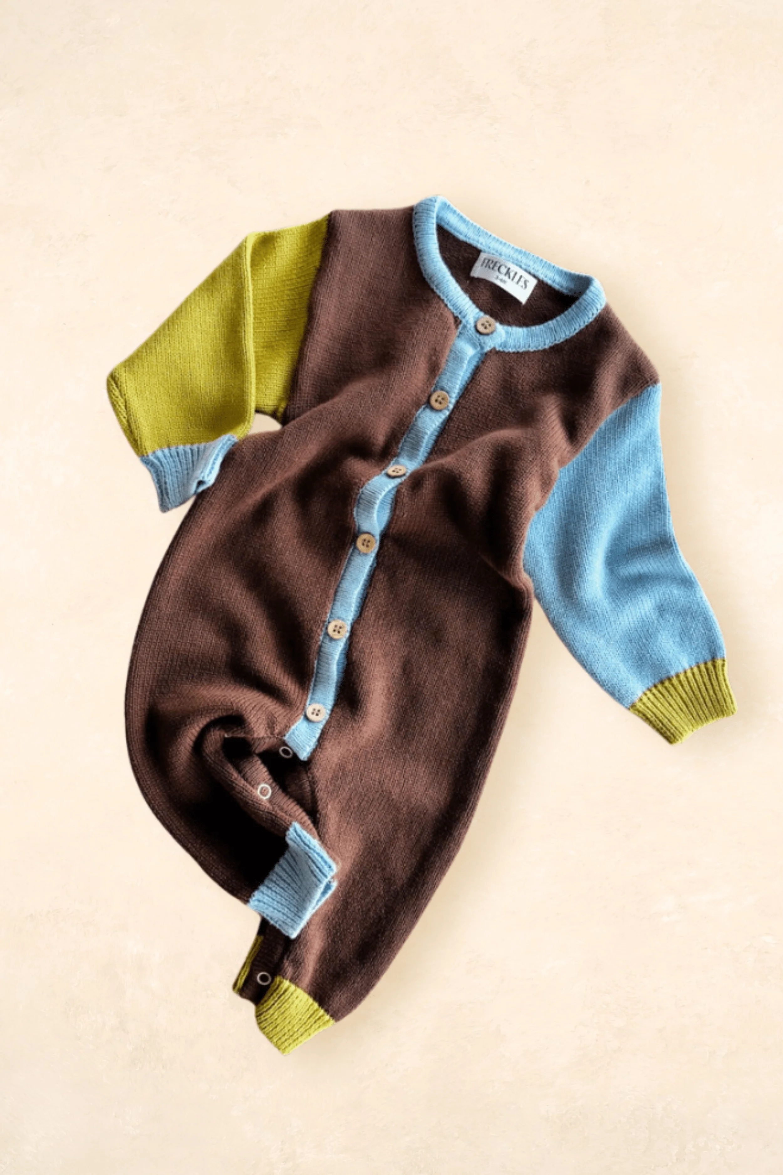 Cotton Knit Romper - Colour Block - Image 2