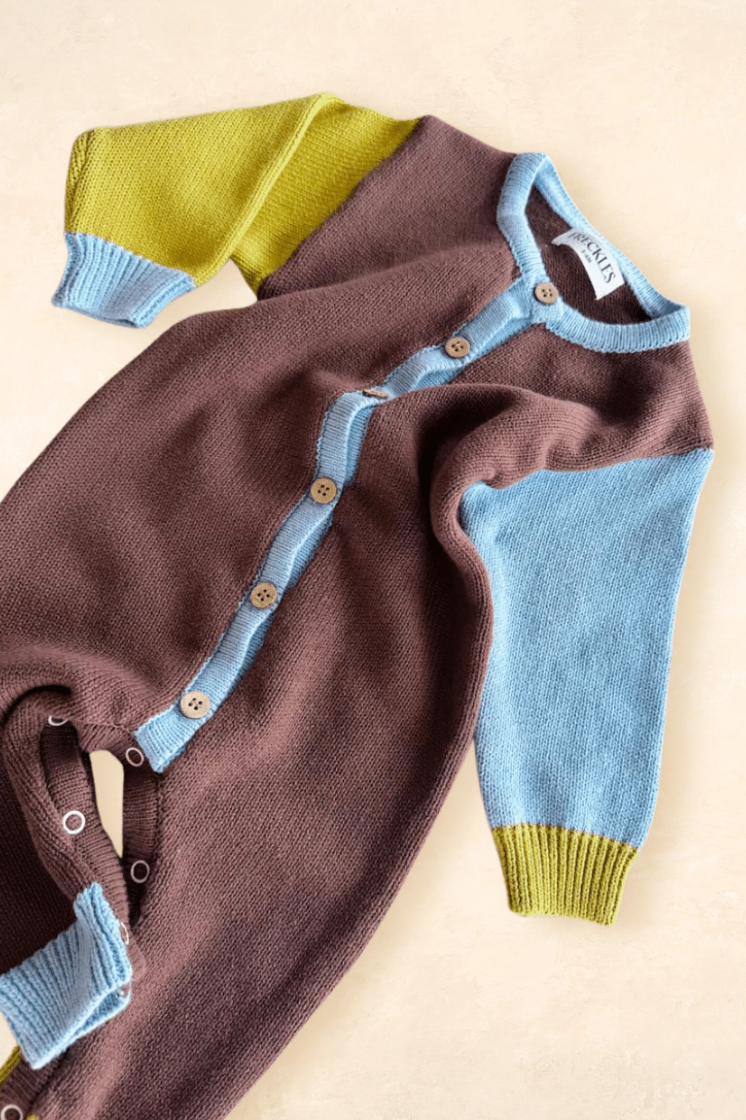 Cotton Knit Romper - Colour Block - Image 3