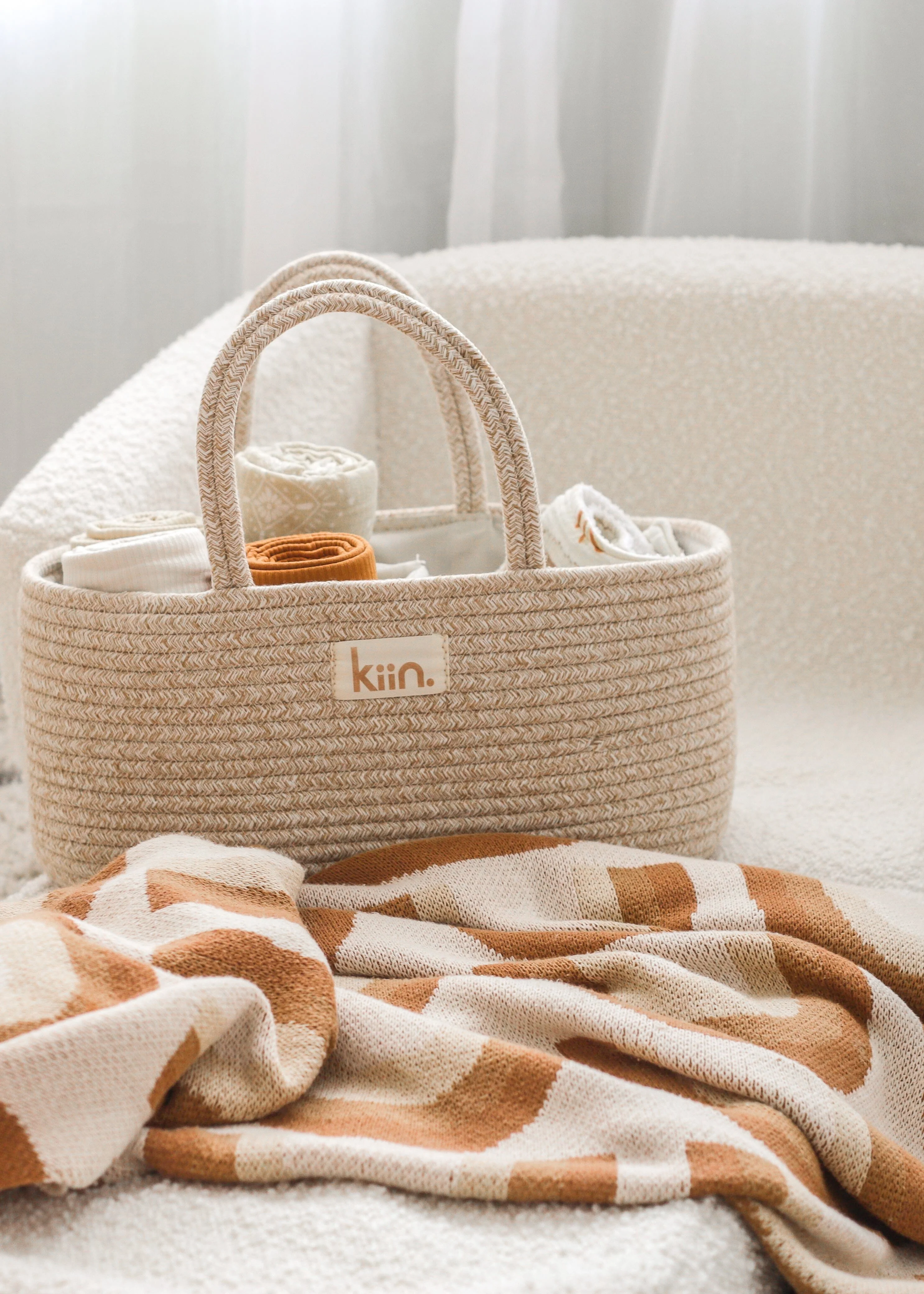 Cotton Rope Nappy Caddy Organiser - Image 3