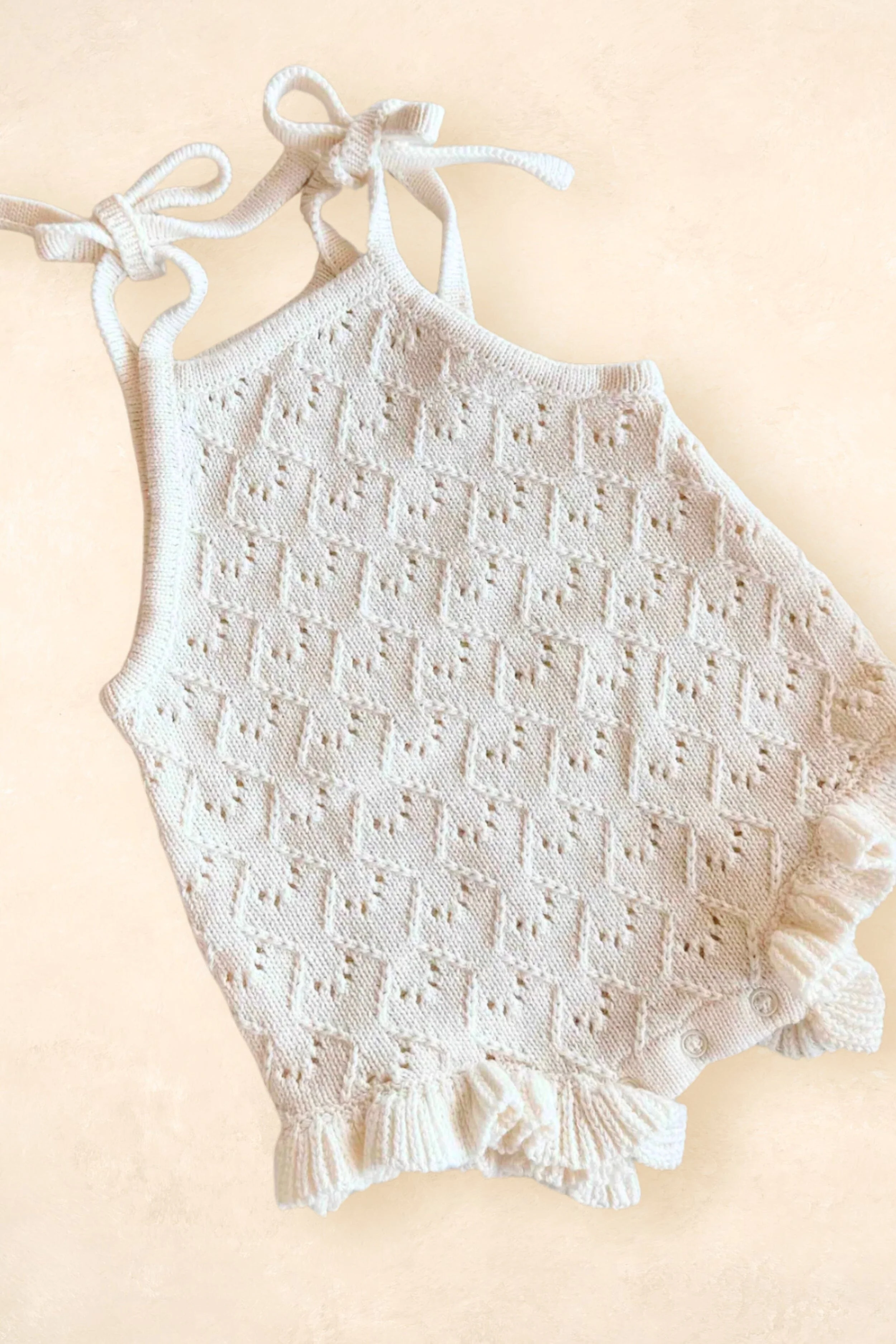 Mila Pointelle Tie Romper - Image 2