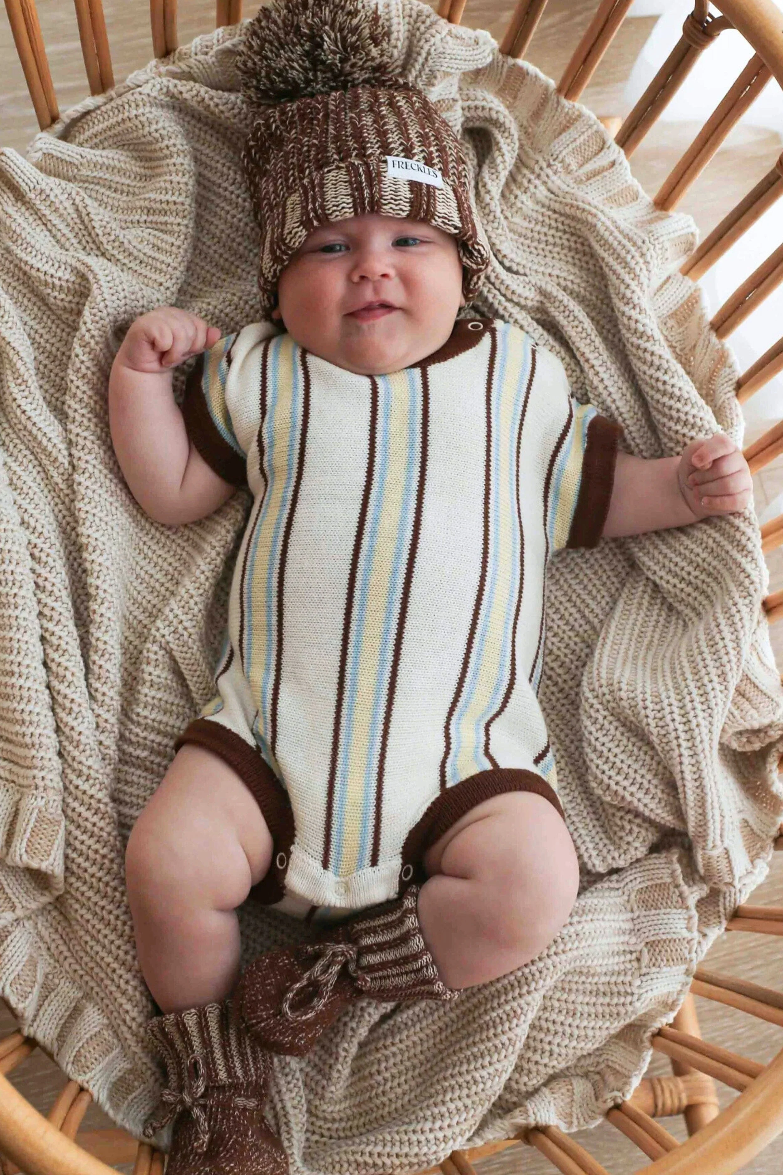 Retro Stripe Romper | Azure - Image 2