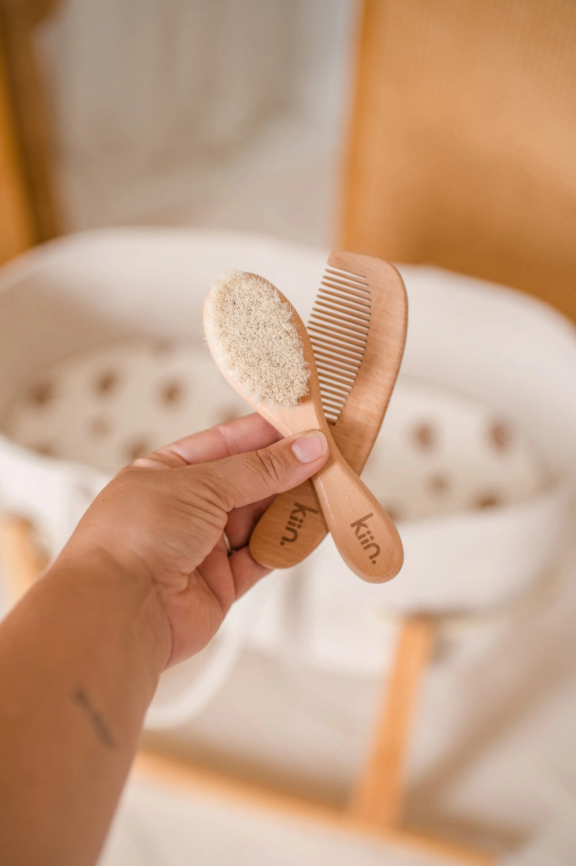 Wooden Baby Brush + Comb Set - Image 3